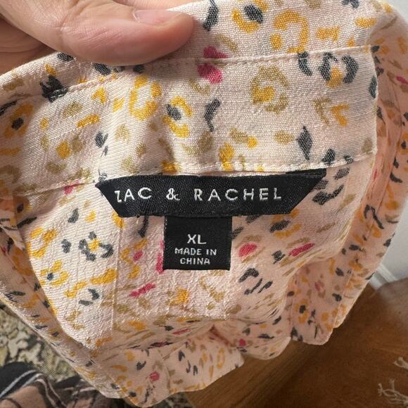 Zac & Rachel Women XL Button Tunic Blouse Ombre Long Sleeve Leopard Coastalgrand - Picture 5 of 6